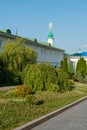 Nizhny Novgorod, Russia, July 6, 2023. A picturesque garden inside the Pechersky Monastery. Royalty Free Stock Photo