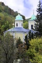 Ancient monastery. Village Saharna. Dome of the church.