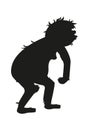 Ancient monkey black silhouette, human ancestor Royalty Free Stock Photo
