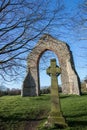 Ancient monument. Church ruins on sacred religious ground. Wymondham abbey UK