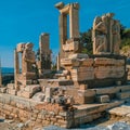 Ancient monument of Greek Empire which is located at Ephesus Archaelogy Museum in Turkey. Royalty Free Stock Photo