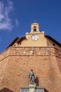 Ancient monument to the fallen of the war in the historic center of Lari, Italy