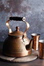 Ancient moroccan tea pot and cup