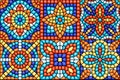 Ancient mosaic ceramic tile pattern. Royalty Free Stock Photo