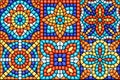 Ancient mosaic ceramic tile pattern.