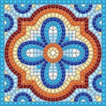 Ancient mosaic ceramic tile pattern.