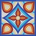 Ancient mosaic ceramic tile pattern.