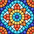 Ancient mosaic ceramic tile pattern. Royalty Free Stock Photo