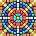 Ancient mosaic ceramic tile pattern. Royalty Free Stock Photo