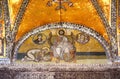 Ancient mosaic in Hagia Sophia. Hagia Sophia is the greatest monument of Byzantine Culture