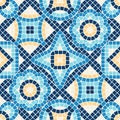 Ancient mosaic seamless pattern. Decorative antique stone ornament.