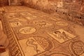 Ancient mosaic tile floor in Petra. Royalty Free Stock Photo