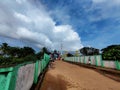 Ancient mosque architecture namely Malik Dinar Juma Masjid Kasaragod beautiful view under the cloudy blue sky