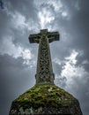 Ancient Celtic Cross Against a Stormy Sky Royalty Free Stock Photo