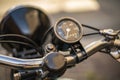 Ancient motorcycle odometer handlebar Royalty Free Stock Photo