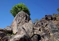 Ancient mountain carving near San Agustin Archeological Park Royalty Free Stock Photo