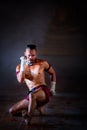 Ancient Muay Thai, Thai is boxing fighter sport vintage style