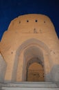 An ancient mud bricks wall in Narin Castle is a brick castle in Meybod, Iran. Royalty Free Stock Photo