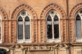 Ancient Mullioned windows - Accursio Palace in Bologna Italy