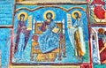 Ancient Mural Fresco in Romania Royalty Free Stock Photo