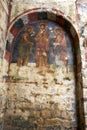 An ancient mural on the interior wall of the Church of St Nicholas in Demre in Turkey. Royalty Free Stock Photo