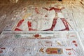 Wall Paintings in Queen Hatshepsut Temple Valley of the Kings Luxor Egypt Royalty Free Stock Photo