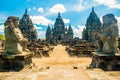 Ancient mystical old Hindu Prambanan temple near Yogyakarta, Java island Indonesia Royalty Free Stock Photo