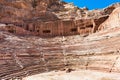 Ancient nabataean amphitheater in Petra town Royalty Free Stock Photo