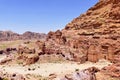 Ancient Nabataean Royal Tombs Complex Ruins in The Lost City of Petra, Jordan Royalty Free Stock Photo