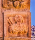 Ancient Nabatean Warrior Carving Temenos Gate Entrance Petra City Jordan