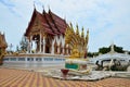 Ancient naga or antique naka statue for thai people travelers travel visit and respect praying blessing wish myth or holy mystery