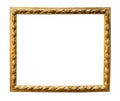 Ancient narrow carved wooden painting frame Royalty Free Stock Photo