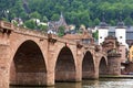 Ancient Neckar bridge and city gate Heidelberg Royalty Free Stock Photo