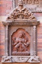 Nepalese wooden carving at the palace in Patan, Nepal