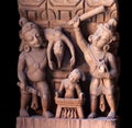 Ancient Nepalese wooden carving in Patan, Nepal