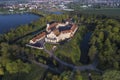 Ancient Nesvizh castle aerial view. Belarus Royalty Free Stock Photo