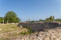 Ancient Nikopolis in preveza greece paleochristian church in the castle of Nikolopils culumns mosaics Royalty Free Stock Photo