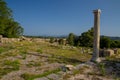 ancient Nikopolis in preveza greece paleochristian church in the castle of Nikolopils culumns mosaics Royalty Free Stock Photo