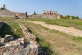 ancient Nikopolis in preveza greece paleochristian church in the castle of Nikolopils culumns mosaics Royalty Free Stock Photo