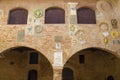 Ancient noble coats of arms in Palazzo Pretorio of Certaldo Royalty Free Stock Photo