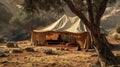 Ancient Nomadic Dwelling: Bedouin Tent in the 17th Century