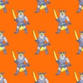 Ancient nordic warrior seamless pattern