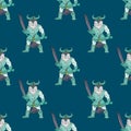 Ancient nordic warrior seamless pattern