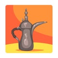 Ancient Oil Lamp Famous Touristic Attraction Of United Arab Emirates. Traditional Tourism Symbol Of Arabic Country Royalty Free Stock Photo