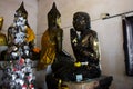 Ancient old buddha in antique ruin ubosot of Wat Nang Kui Monastery Temple for thai people travelers travel visit and respect