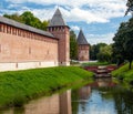 Ancient old castle wall of Kremlin in Smolensk, Russia Royalty Free Stock Photo