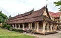 An ancient old church in Wat Luang Pakse, a city in southern Laos