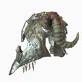 Ancient old helmet with horns 3D illustration Royalty Free Stock Photo