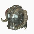 Ancient old helmet with horns 3D illustration Royalty Free Stock Photo