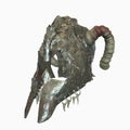 Ancient old helmet with horns 3D illustration Royalty Free Stock Photo